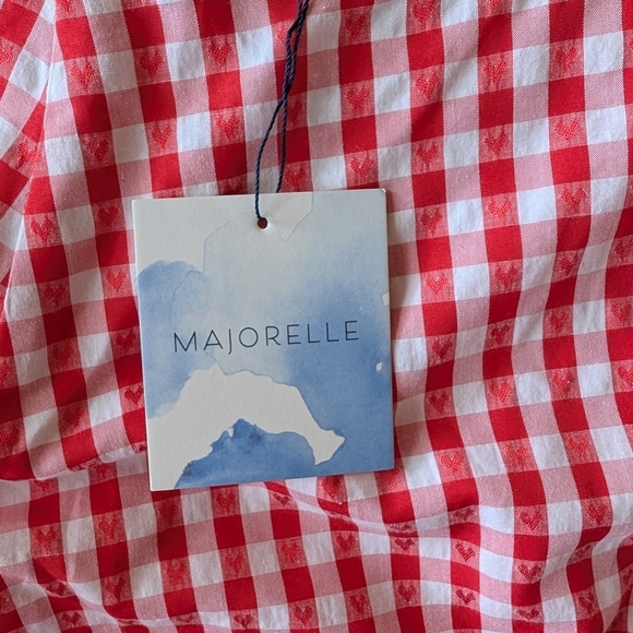Majorelle Peggy Hot Short In White And Red Check sz L NWT - Picture 7 of 9